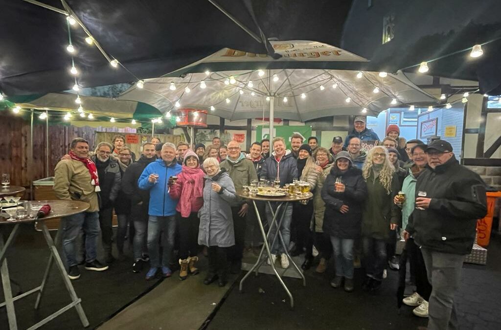 Die Kirmesfreunde Soest beim Eröffnungs-Umtrunk zur Allerheiligenkirmes 2021